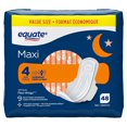 thumbnail image 4 of Equate Overnight Absorbency Maxi Pads with Flexi-Wings, Size 4, 48 Count, 4 of 8