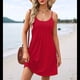 thumbnail image 4 of Vestidos de Verano para Mujer, con Tirantes Finos Ajustables, para Vacaciones en la Playa, Informales, Bonitos, con Bolsillos Rojo XL, 4 of 9