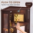 thumbnail image 6 of LELELINKY 65" Lighted Corner Display Cabinet with Glass Doors, 4-Tier Hexagon Curio Cabinet for Living room, Entryway, Walnut, 6 of 10