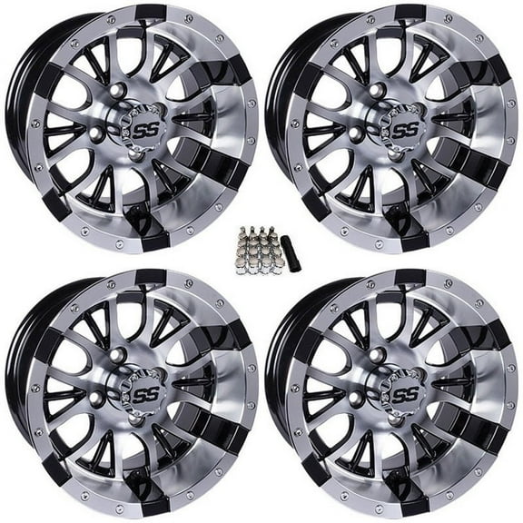 GTW Diesel 12" Golf Cart Wheels/Rims Machined Yamaha