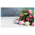 thumbnail image 4 of Natural Color Ceramic Toothbrush Holder, Bouquet of Fresh Tulip Flowers and Colorful Easter Eggs Photo, Decorative Versatile Countertop for Bathroom, 4.5" X 2.7", Multicolor, 4 of 4