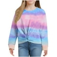 thumbnail image 2 of Girls Shirts Long Sleeve Tops Gradient/Graphic Tees Twist Knot Blouses Casual Spring Fall Clothes (11 Years, Blue 03), 2 of 7