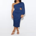 thumbnail image 3 of Robe de Soirée Élégante Plissée à une Épaule Découpée pour Femmes, 3 of 7