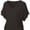 Black, variant on Womens Solid V-Neck Boat Neck Dolman Top with Side Shirring Drape Tunic Short Sleeve