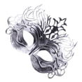 thumbnail image 2 of Máscara de ojo de media cara, disfraces decorativos de baile de graduación, accesorios de fiesta, decoraciones para actuación de Halloween Ropa, zapatos y accesorios Miscelánea plata antigua Jumpingount AP010202-02B, 2 of 6