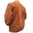thumbnail image 4 of Men's Brown Bomber Jacket - Handmade Slim Fit from Premium Cowhide Suede Leather, 4 of 4