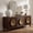 Brown/Gold, variant on Harlow Hill Monahans Handmade Traditional Mango Wood Sideboard with Storage Shelves, Natural Brown Accent Cabinet, 42"W x 18"D x 34"H