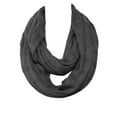thumbnail image 3 of Wrapables® Winter Warm Cable Knit Infinity Scarf and Faux Fur Pom Pom Beanie Set, Charcoal Gray, 3 of 8