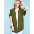 thumbnail image 3 of Made by Johnny Women's Kimono Style Short Sleeve Dolman Cardigan XL OLIVE, 3 of 6