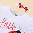 thumbnail image 3 of WIBACKER Baby Girl Clothes Newborn Infant Outfits Ruffle Romper+ Pants + Headband Cartoon Ladybug Fall Sets, 3 of 11