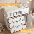 thumbnail image 4 of Melidee Baby Dresser with Changing Table, 47" x 17" x 35", 4-Drawer Nursery Organizer with Safety Rail, White, 4 of 10