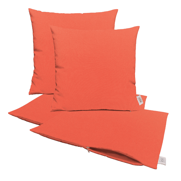 RSH Decor: Sunbrella Pillow Covers Set of 4 | 20" x 20" Square Covers | Weather-Resistant Sunbrella Fabric | Canvas Melon