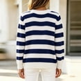 thumbnail image 5 of Fesfesfes Women's Striped Color Block Knit Sweater Round Neck Long Sleeve Soft Warm Cozy Lightweight Casual Pullover Top for Fall Winter Daily Wear, 5 of 6