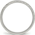 thumbnail image 2 of Stainless Steel Polished Satin Center Criss Cross Design 5mm Grooved Band (Size 6.5) Made In China sr487-6.5, 2 of 5