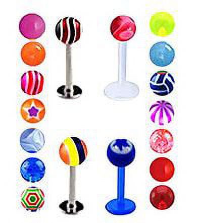 Women's Body Jewelry Extreme Value Labret Set, Assorted Colors