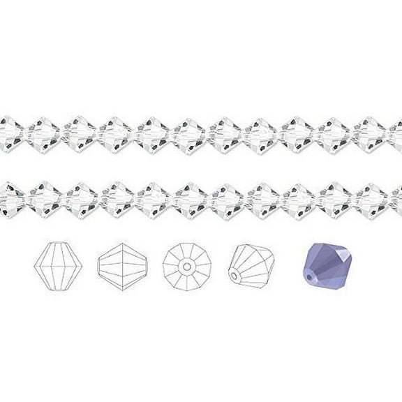 Preciosa Czech Crystal Beads Clear Faceted Bicone 4mm Package of 144