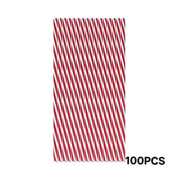 ACDANC 100-packs Stripes Plastics Straws Rainbow Drinking Plastics Straws Disposable Straws Bulk