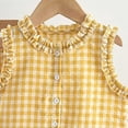 thumbnail image 4 of vigerkar Toddler Girl Clothes Baby Girl Clothing Summer Outfit 3-7 Year Little Girls Matching Sleeveless Top Long Pants Set 2Pcs (Yellow, 6-7 Years), 4 of 6