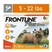 FRON-TLINE Plus for Dogs FleaTick Treatment, Small Dog, 5-22 lbs, Orange Box, 6 CT
