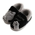 thumbnail image 4 of CXYYY Toddler Kids Slippers Cute Cat Graphic Boys Girls Shoes Size 4-4.5 Years,Indoor Warm Slides Soft Non-Slipping Baby Home Footwear (Black), 4 of 5