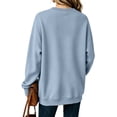thumbnail image 4 of Long Sleeve Tops Women Oversized Crew Neck Casual Pullover Sweatshirt,L, 4 of 6