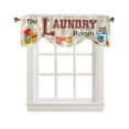 thumbnail image 7 of Tie Up Valance Curtain for Kitchen, Laundry Room Clothes on Vintage Yellown Rod Pocket Short Curtains Adjustable Tie-Up Shade Valances, Washing Machine Window Treatment for Bathroom Living Room Bedroom, 7 of 7
