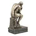 thumbnail image 4 of Auguste Rodin Le Penseur The Thinker Sitting On Books Statue The Poet Figurine, 4 of 5