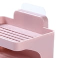 thumbnail image 3 of Jabonera de doble capa, jabonera de 2 niveles, soporte para barra de jabón, soporte para jabón, soporte para jabón para pared de ducha, decoración de hotel, rosa, 3 of 5