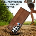 thumbnail image 5 of for Samsung Galaxy S23 Ultra Wallet Case with RFID Blocking Card Holder, Hand Wrist Strap Kickstand, Premium PU Leather Shockproof Anti-Scratch Heavy Duty Protection Back Cover Men Women, Brown, 5 of 7