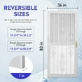 thumbnail image 5 of Grisham Deluxe Steel Security Door,36'' x 80'' Metal Tempered Glass Door Screen Replacement Enter Doors,Storm Door (309 White), 5 of 7