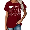 thumbnail image 2 of Cadeau de Saint-Valentin pour Femmes Imprimé Saint-Valentin T-Shirt Mode Confortable Blouses Tops Femme, 2 of 8