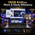 thumbnail image 2 of ARCBUC 14" Laptop Computer , Intel 6500Y ,16GB RAM 512GB SSD,Dual 4K Output ,1080p Display, Type-C PD WiFi5 BT5.0, Office 2024, Windows 11 for Business, Student, 2 of 10