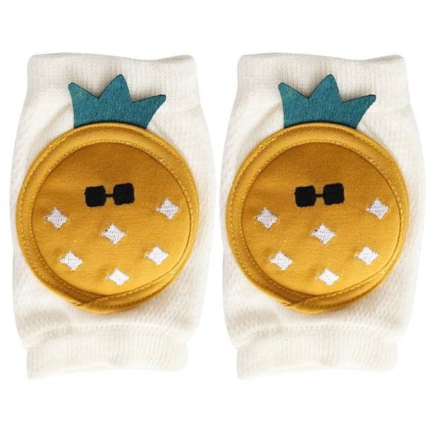WORGEOUS 1 par de rodilleras suaves para verano, transpirables, para gatear, hasta la rodilla, cómodas rodilleras de alta elasticidad para niños, bebés, bebés (patrón de piña)