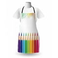 thumbnail image 3 of Science Apron, Digital Drawing Illustration of Realistic Colorful Pencils on Pastel Tone Backdrop, Unisex Kitchen Bib with Adjustable Neck for Cooking Gardening, Adult Size, Multicolor, by Ambesonne, 3 of 4