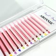 thumbnail image 1 of ABONNIE Extensiones de pestañas con volumen clásico de color ombré, pestañas de colores esponjosas hechas a mano, suministros de volumen, 1 of 5