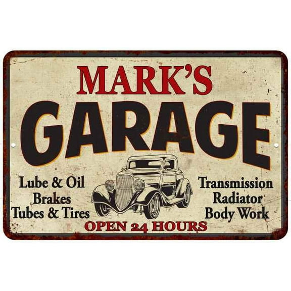 MARK'S Garage Man Cave Metal Sign Decor 8x12 208120014017