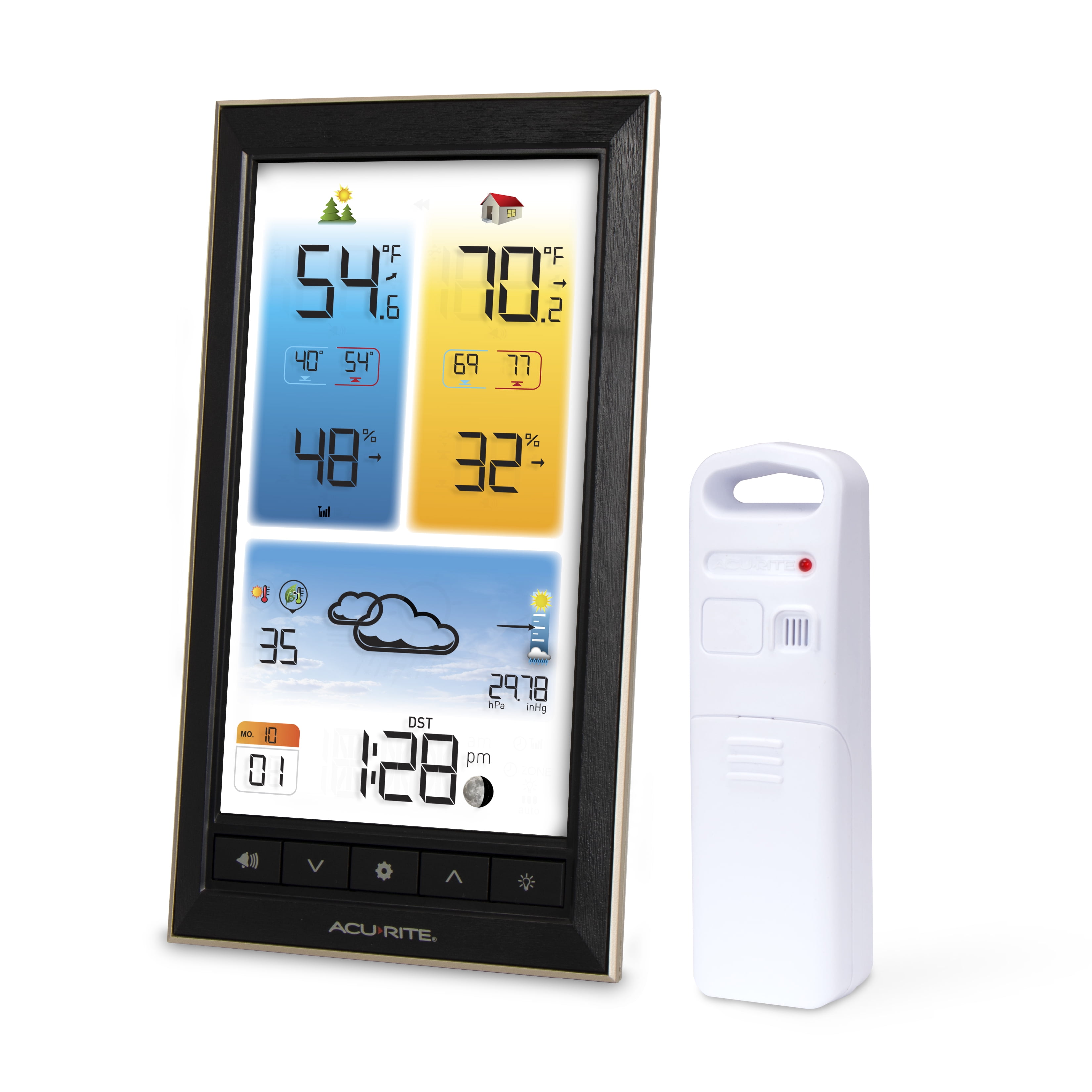 Wireless Outdoor Temperature Sensor AcuRite Weather Forecaster 75077 Clock 
