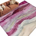 thumbnail image 2 of Pink Coastal Area Rug 5x7 FT, Non Slip Bedroom Throw Carpet, Summer Beach Nautical Abstract Art Washable Soft Floor Carpet Non-Shedding Rug for Dining Room Bedside Classroom Desk, 2 of 9