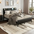 thumbnail image 1 of QinaQin Platform Bed Frame with Charging Station, Padded Headboard and Footboard with Storage, Pu Leather Button Tufting Design, No Spring Mattress Required, Easy To Assemble, 1 of 8