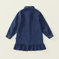 thumbnail image 6 of LYMAYTER Toddler Kids Long-Sleeve Denim Dresses for Girls Dresses Spring Long-Sleeve Jeans Dresses with Button for Girls 1-7 Years, 6 of 8