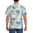 thumbnail image 3 of Bixox Men's Algae Corals and Seashells Printed Short Sleeve Skinny Athletic T-Shirt, 3 of 6