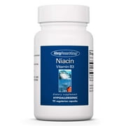 Allergy Research Group Niacin Supplement - Vitamin B3 for Men & Women, Niacin with Flush, Nicotinic Acid, NAD, 250mg Vegetarian Capsules - 90 Count