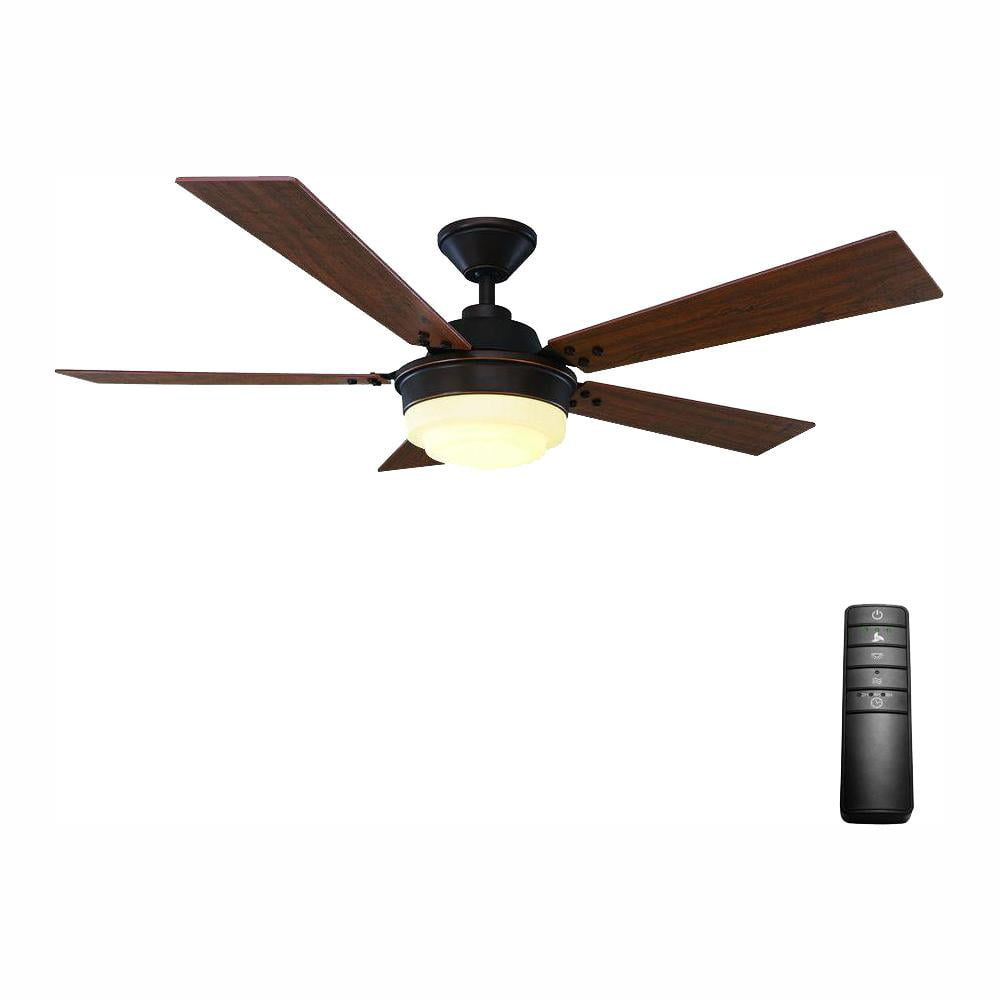 Breezemore Ceiling Fan With 1-Light And Remote Control Wood LED Mounted Brown 