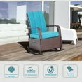 thumbnail image 4 of Outsunny Chaise Berçante en Osier avec Coussin Repose-Pieds Réglable Turquoise, 4 of 10