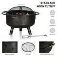 thumbnail image 5 of Alpha Joy 30" Outdoor Fire Pits 2 in 1 Round Wood Burning Fire Pit with Grill for Patio, Backyard & BBQ, Black, 5 of 8