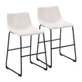 thumbnail image 6 of BELLEZE Modern Upholstered Faux Leather Dining Chairs, Molded Low Back Counter Height Seating For Kitchen Island or Home Bar [Set of 2] - Zariah (White), 6 of 7