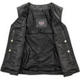 thumbnail image 4 of First Mfg Co - Diana - Women's Motorcycle Biker Riding Black Leather Vest - Extra Small, 4 of 5