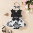 thumbnail image 2 of NIEWTR Robe à Manches Courtes à Volants en Vichy pour Bébé Fille, Mignonne, Décontractée, d'Été, Col Ras du Cou, Tenue (Noir, 0-3 Mois), 2 of 5