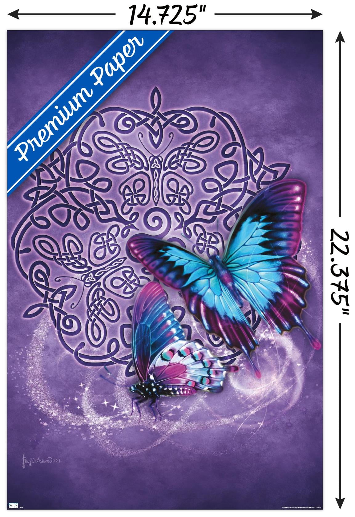 Brigid Ashwood - Celtic Butterfly Wall Poster, 14.725" x 22.375"