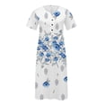 thumbnail image 4 of Pisexur Robe Grande Taille pour Femmes, Robe Maxi à Fleurs, Col en V Fendu, Manches à Volants, Ceinturée, 4 of 5